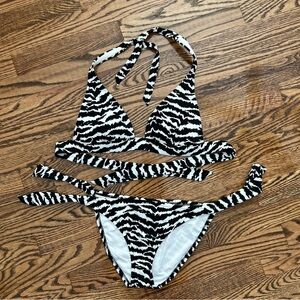 Victoria’s Secret NWOT zebra print Liya push-up halter bikini swimsuit
